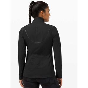 Lululemon Women Black Running Jacket Water‎ Resistant Reflective Details Size 12